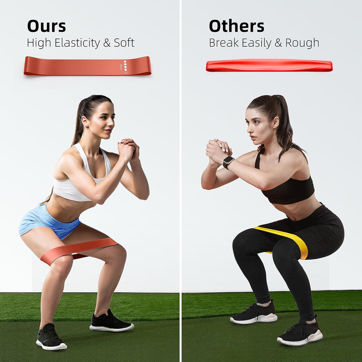 Resistance Bands for Working Out, 5-Pack Elastic Loop Exercise Bands for Strength Training Stretching, Home Gym Equipment for Pilates Yoga Physical Therapy, Leg Glute Arm Workout Kit for Women Men
