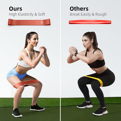 Resistance Bands for Working Out, 5-Pack Elastic Loop Exercise Bands for Strength Training Stretching, Home Gym Equipment for Pilates Yoga Physical Therapy, Leg Glute Arm Workout Kit for Women Men