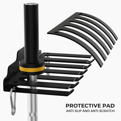 JNIHEEP Olympic Barbell Hanger,Garage Gym Bar Wall Rack,Vertical Barbell Mount Rack,Black Powder Coated,Space Saving Commercial or Home Gym Accessory,Holds Under 33mm Bar Size
