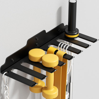 JNIHEEP Olympic Barbell Hanger,Garage Gym Bar Wall Rack,Vertical Barbell Mount Rack,Black Powder Coated,Space Saving Commercial or Home Gym Accessory,Holds Under 33mm Bar Size