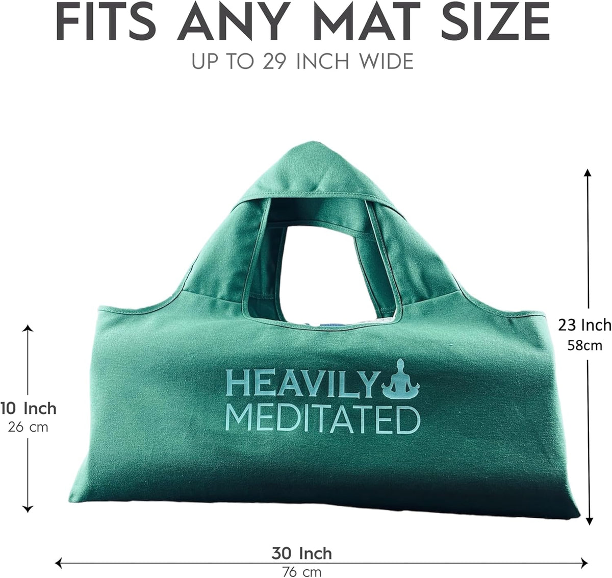 Yoga Bag, Exercise, Tote, Large Carrier, Shoulder Strap, Inner Pocket, Fits Most Mats, Recycled Cotton Canvas