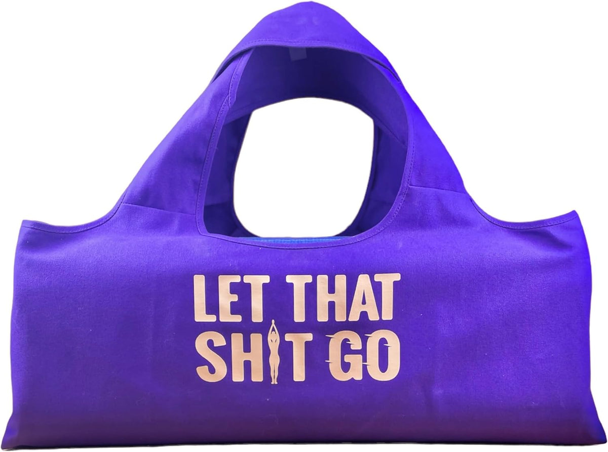 Yoga Bag, Exercise, Tote, Large Carrier, Shoulder Strap, Inner Pocket, Fits Most Mats, Recycled Cotton Canvas