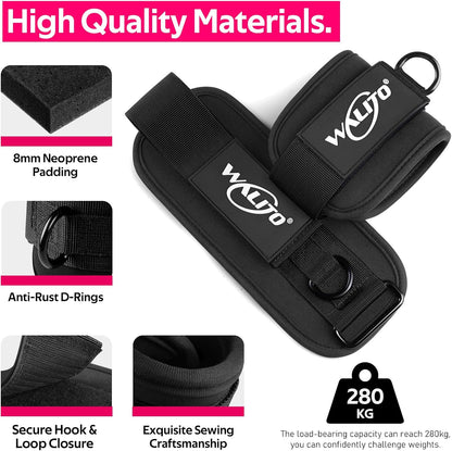 Ankle Resistance Bands with Cuffs, Exercise Bands for Legs and Butt, Booty Workout Equipment for Kickbacks and Hip Fitness Training