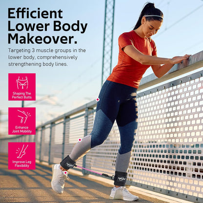 Ankle Resistance Bands with Cuffs, Exercise Bands for Legs and Butt, Booty Workout Equipment for Kickbacks and Hip Fitness Training
