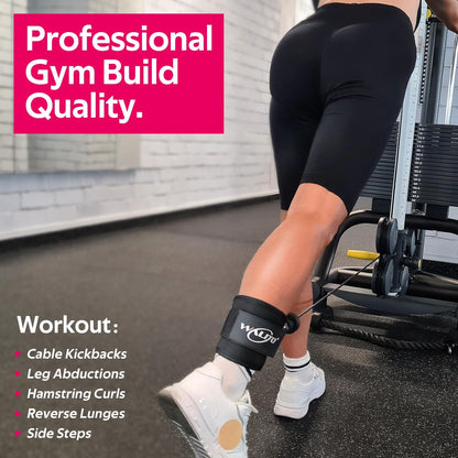 Ankle Resistance Bands with Cuffs, Exercise Bands for Legs and Butt, Booty Workout Equipment for Kickbacks and Hip Fitness Training