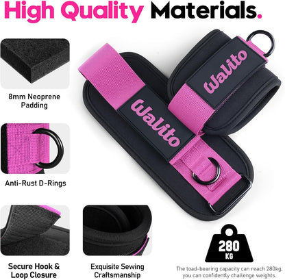 Ankle Resistance Bands with Cuffs, Exercise Bands for Legs and Butt, Booty Workout Equipment for Kickbacks and Hip Fitness Training