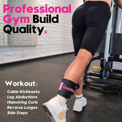 Ankle Resistance Bands with Cuffs, Exercise Bands for Legs and Butt, Booty Workout Equipment for Kickbacks and Hip Fitness Training