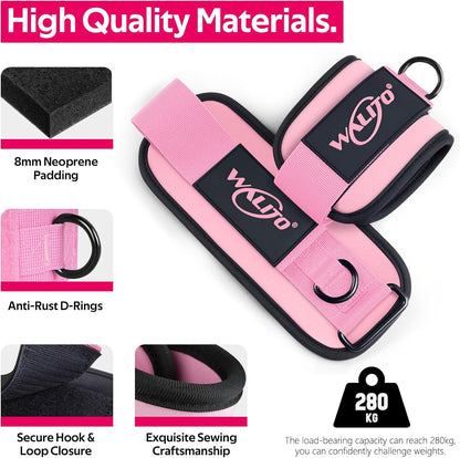 Ankle Resistance Bands with Cuffs, Exercise Bands for Legs and Butt, Booty Workout Equipment for Kickbacks and Hip Fitness Training