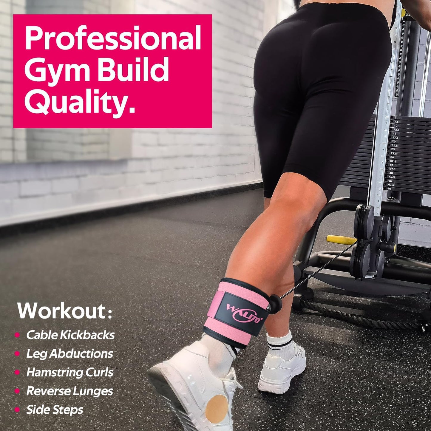 Ankle Resistance Bands with Cuffs, Exercise Bands for Legs and Butt, Booty Workout Equipment for Kickbacks and Hip Fitness Training