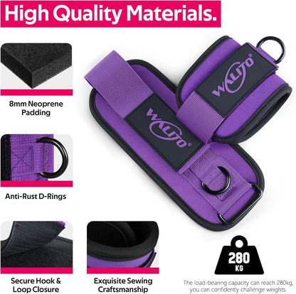 Ankle Resistance Bands with Cuffs, Exercise Bands for Legs and Butt, Booty Workout Equipment for Kickbacks and Hip Fitness Training