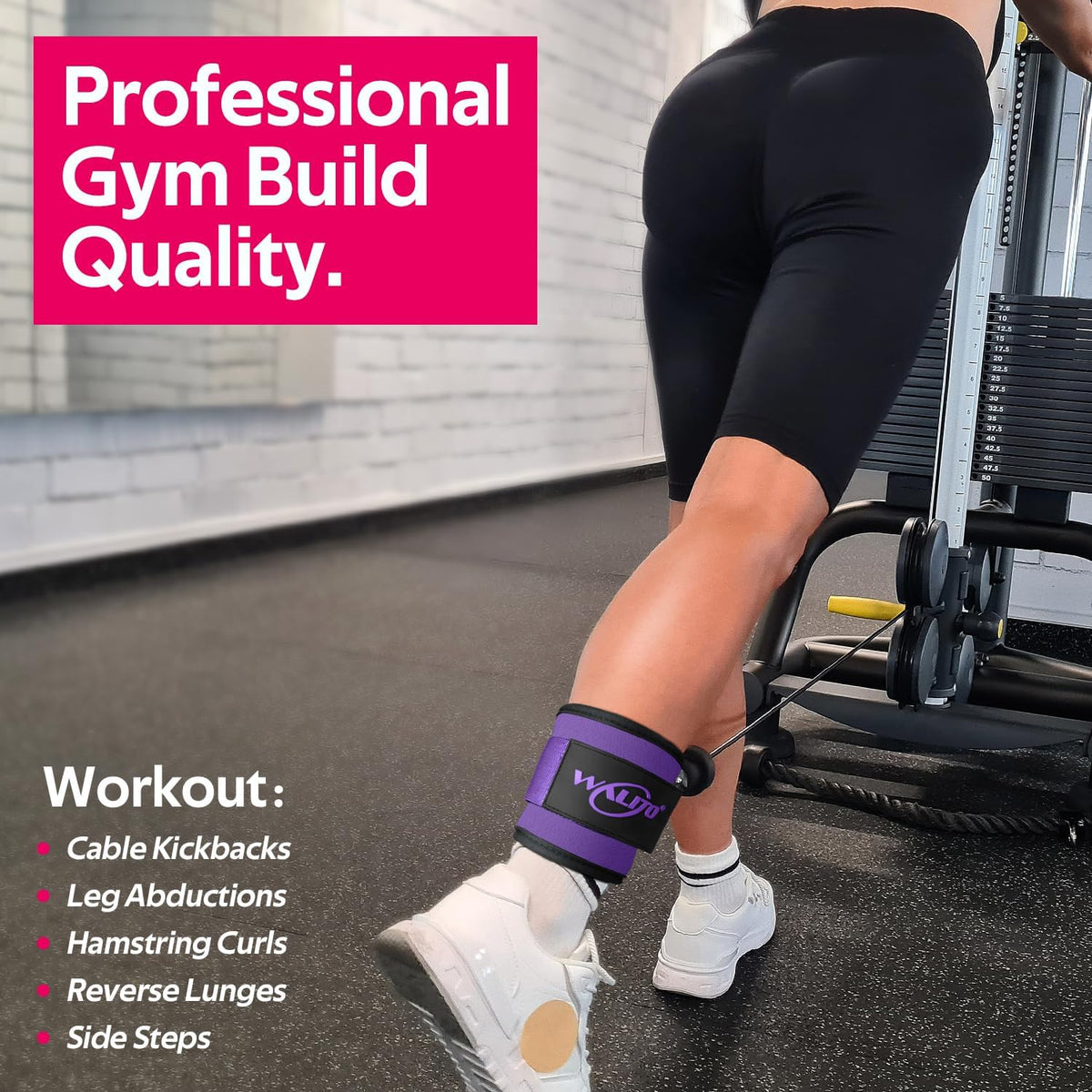 Ankle Resistance Bands with Cuffs, Exercise Bands for Legs and Butt, Booty Workout Equipment for Kickbacks and Hip Fitness Training