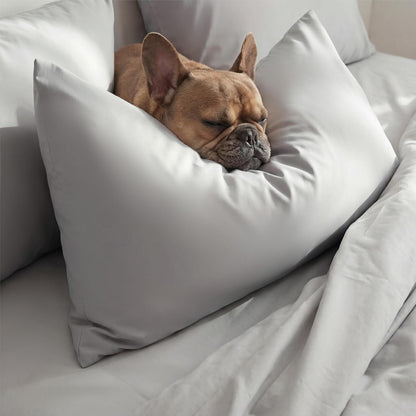 Cooling Pillow Cases Queen Size Set of 2 for Hot Sleepers, Grey
