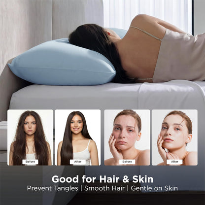 Cooling Pillow Cases Queen Size Set of 2 for Hot Sleepers, Grey
