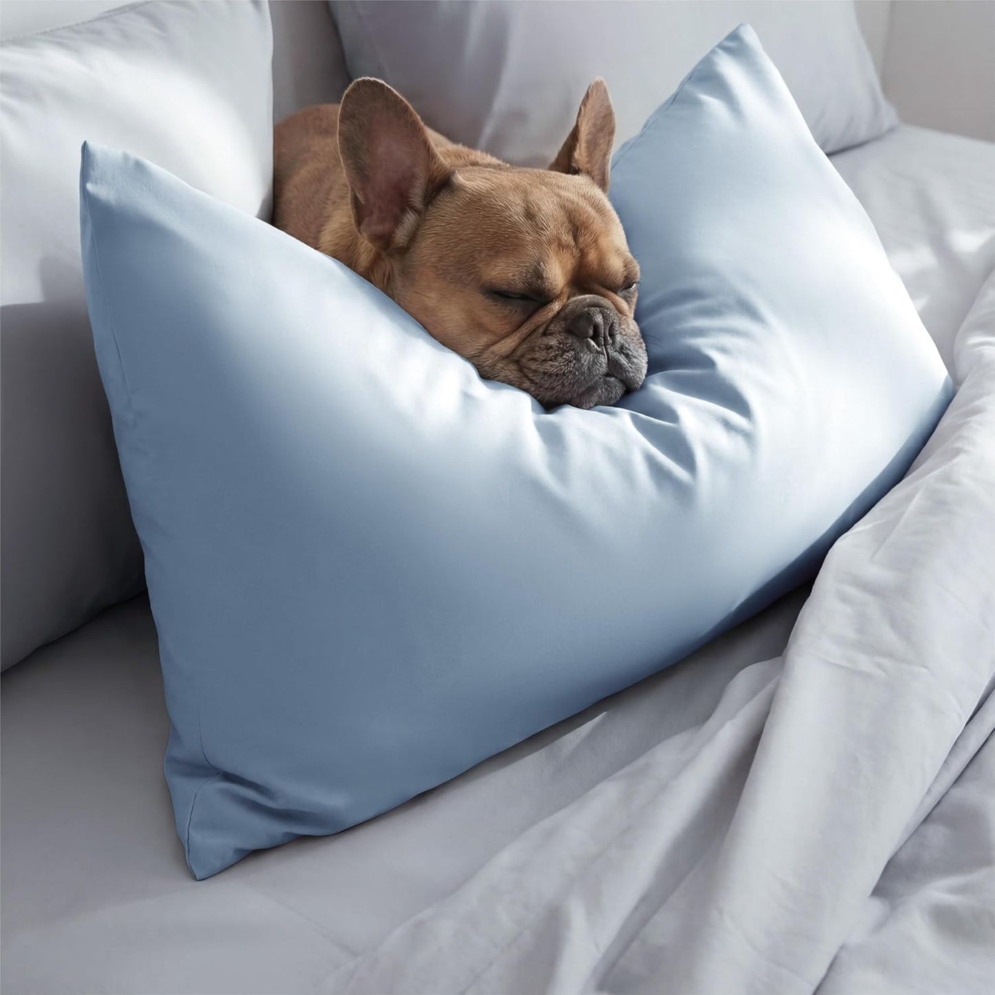 Cooling Pillow Cases Queen Size Set of 2 for Hot Sleepers, Grey