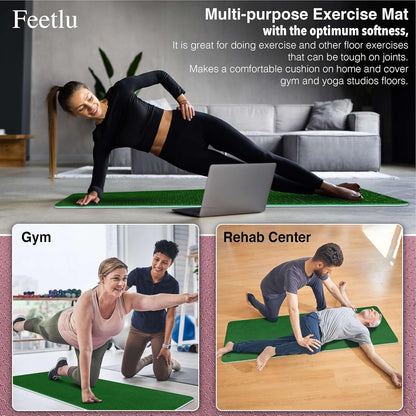 Extra Thick Yoga Mat with Carry Strap, 10mm Non-Slip Exercise Mat, 72 x 24 Inch Cushioned Workout Mat for Yoga, Pilates, Stretching & Floor Exercises