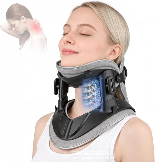 Neck Stretcher Cervical Traction - Adjustable Neck Traction Device for Spine Decompression and Pain Relief, Neck Braces for Neck Pain and Support - FSA Eligible/HSA Eligible