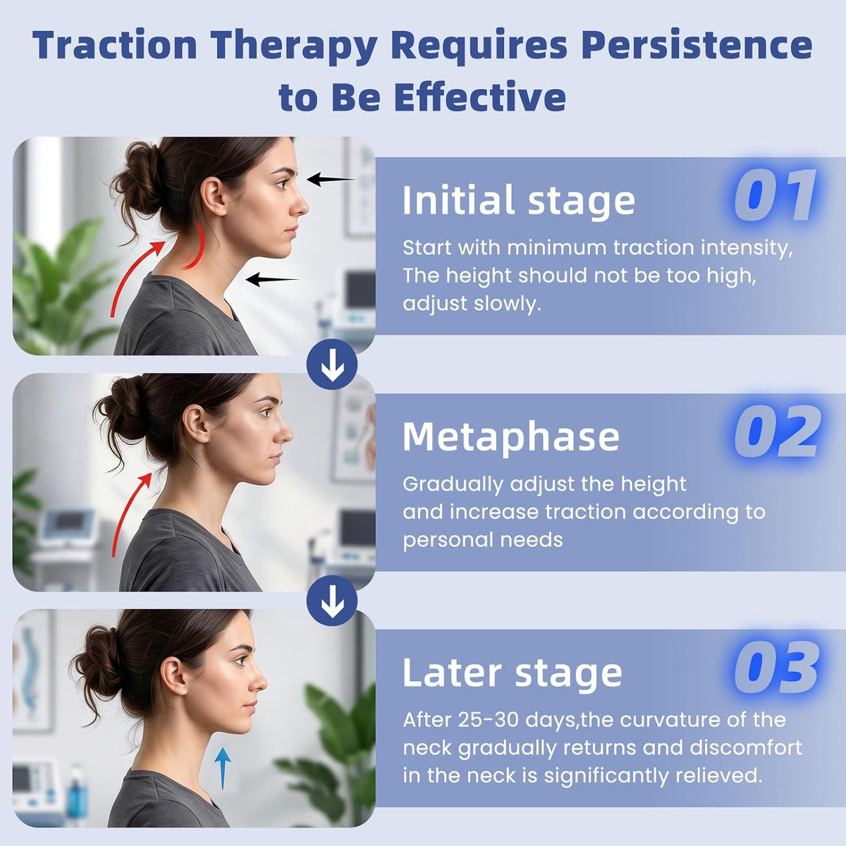 Neck Stretcher Cervical Traction - Adjustable Neck Traction Device for Spine Decompression and Pain Relief, Neck Braces for Neck Pain and Support - FSA Eligible/HSA Eligible
