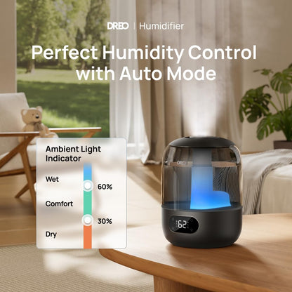 3L Humidifiers for Bedroom, 30H Runtime, 26 dB Quiet, New Edition