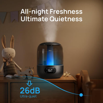 3L Humidifiers for Bedroom, 30H Runtime, 26 dB Quiet, New Edition