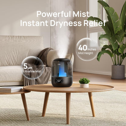 3L Humidifiers for Bedroom, 30H Runtime, 26 dB Quiet, New Edition