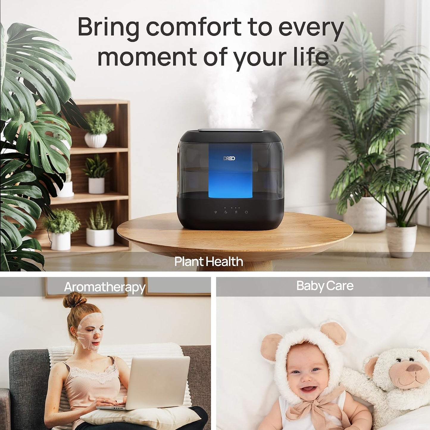 3L Humidifiers for Bedroom, 30H Runtime, 26 dB Quiet, New Edition