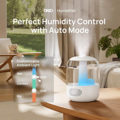 3L Humidifiers for Bedroom, 30H Runtime, 26 dB Quiet, New Edition