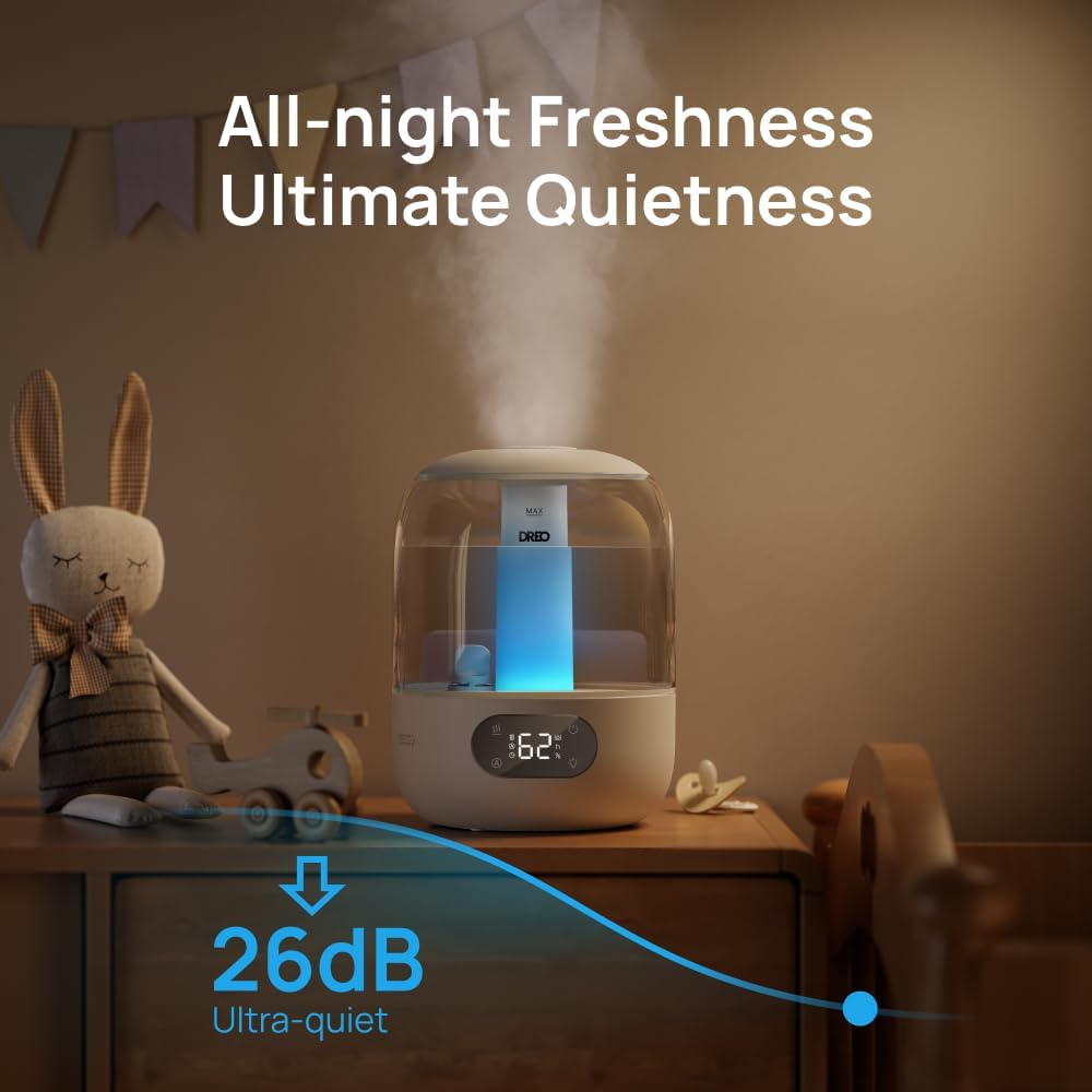 3L Humidifiers for Bedroom, 30H Runtime, 26 dB Quiet, New Edition