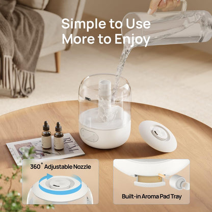 3L Humidifiers for Bedroom, 30H Runtime, 26 dB Quiet, New Edition