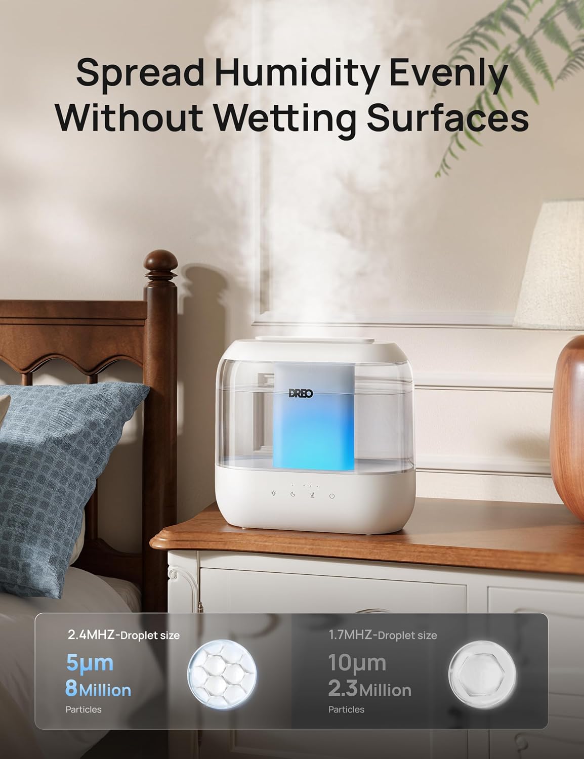 3L Humidifiers for Bedroom, 30H Runtime, 26 dB Quiet, New Edition