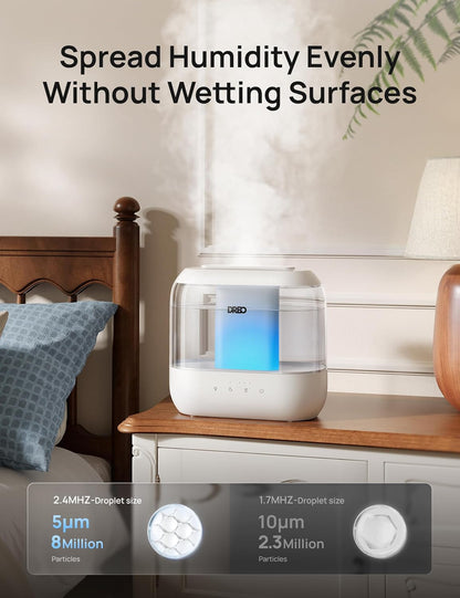 3L Humidifiers for Bedroom, 30H Runtime, 26 dB Quiet, New Edition
