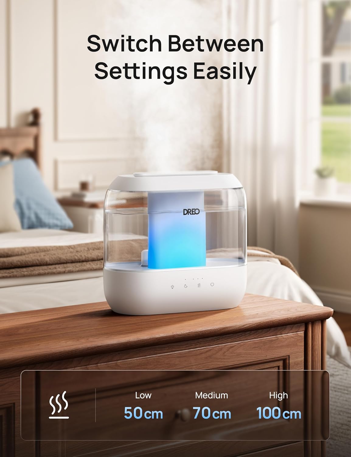 3L Humidifiers for Bedroom, 30H Runtime, 26 dB Quiet, New Edition