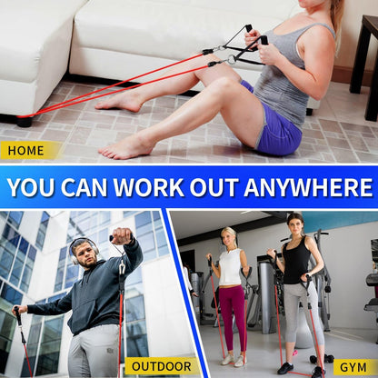 Resistance Bands, Exercise Bands with Handles, Workout Bands for Working Out, Fitness Bands Set for Home Gym Full Body Strength Training, Muscle Tone, Yoga & Stretching