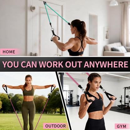 Resistance Bands, Exercise Bands with Handles, Workout Bands for Working Out, Fitness Bands Set for Home Gym Full Body Strength Training, Muscle Tone, Yoga & Stretching