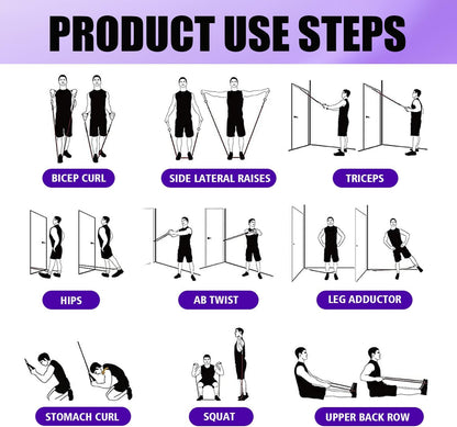 Resistance Bands, Exercise Bands with Handles, Workout Bands for Working Out, Fitness Bands Set for Home Gym Full Body Strength Training, Muscle Tone, Yoga & Stretching