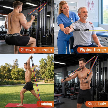 Resistance Bands, Exercise Bands with Handles, Workout Bands for Working Out, Fitness Bands Set for Home Gym Full Body Strength Training, Muscle Tone, Yoga & Stretching