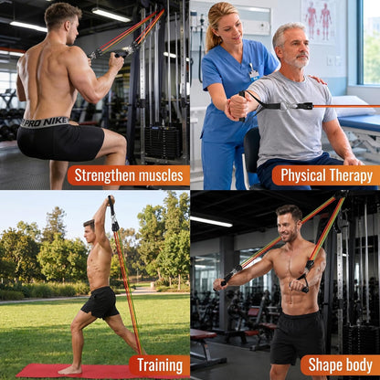 Resistance Bands, Exercise Bands with Handles, Workout Bands for Working Out, Fitness Bands Set for Home Gym Full Body Strength Training, Muscle Tone, Yoga & Stretching
