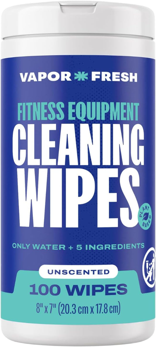 Fitness Equipment Cleaning Wipes - Perfect for Gym Equipment, Yoga Mats, Cycling Studios - Fragrance Free, 100 Count (1-Pack)