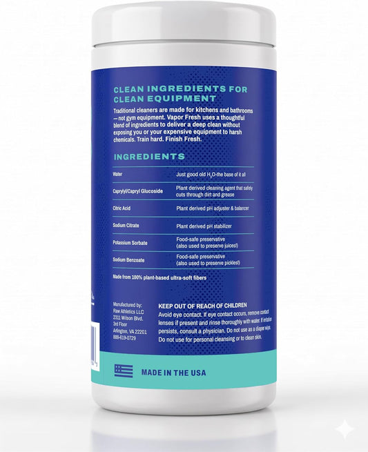 Fitness Equipment Cleaning Wipes - Perfect for Gym Equipment, Yoga Mats, Cycling Studios - Fragrance Free, 100 Count (1-Pack)