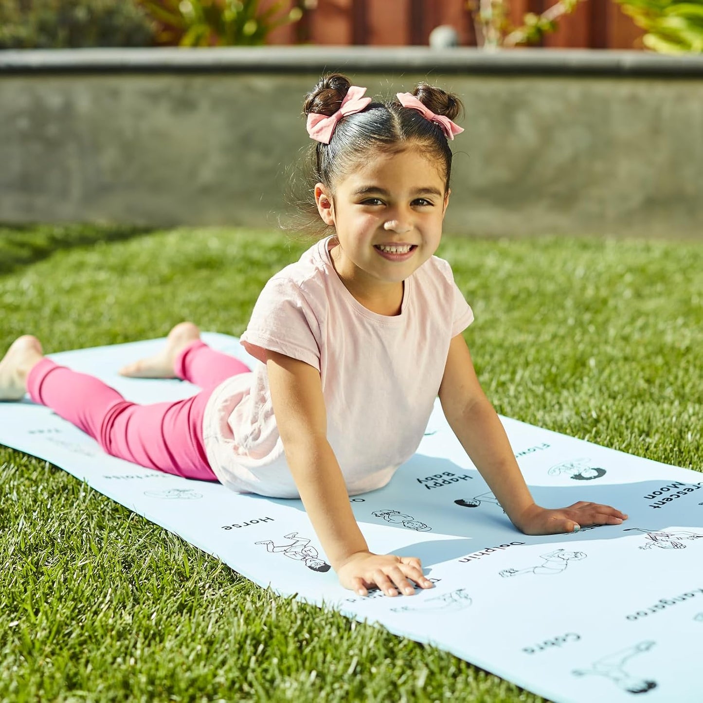 Kids Yoga Mat with 24 Illustrated Poses – Safe, Zero-Phthalate – 5mm Thick, Non-Slip, Soft Exercise Mat for Kids, Teens, Toddlers (68” x 24”) Perfect For Home And Classroom