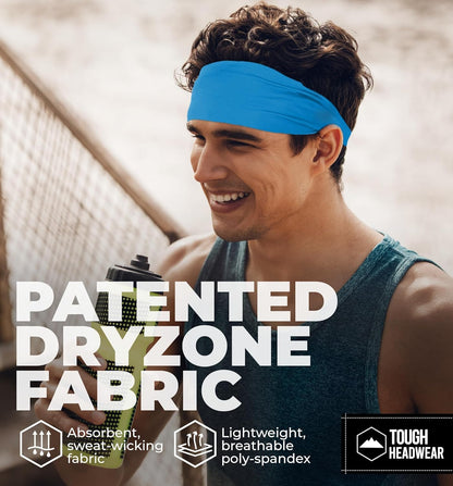 Tough Headwear Mens Headband | Sweat Headbands for Men Women Working Out Running Sports – Athletic Sweat Band Exercise