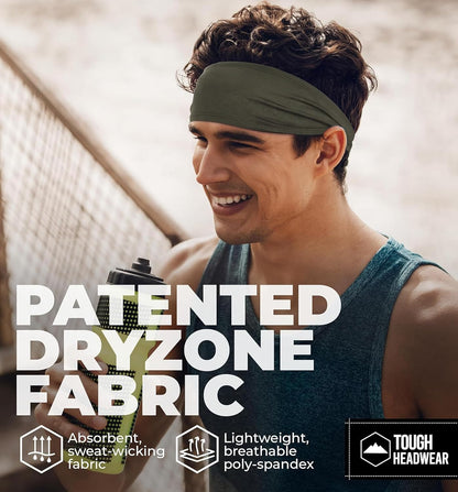 Tough Headwear Mens Headband | Sweat Headbands for Men Women Working Out Running Sports – Athletic Sweat Band Exercise