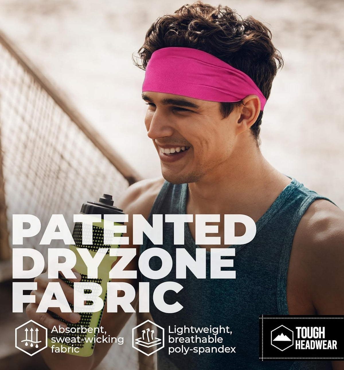 Tough Headwear Mens Headband | Sweat Headbands for Men Women Working Out Running Sports – Athletic Sweat Band Exercise