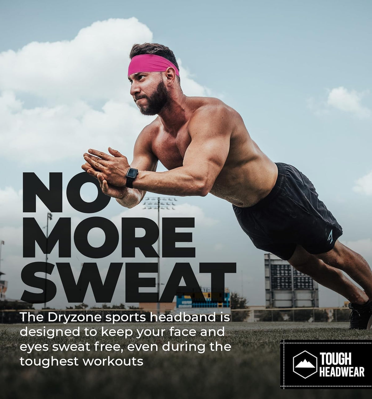 Tough Headwear Mens Headband | Sweat Headbands for Men Women Working Out Running Sports – Athletic Sweat Band Exercise