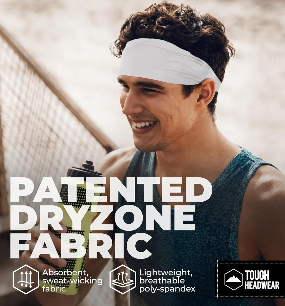 Tough Headwear Mens Headband | Sweat Headbands for Men Women Working Out Running Sports – Athletic Sweat Band Exercise