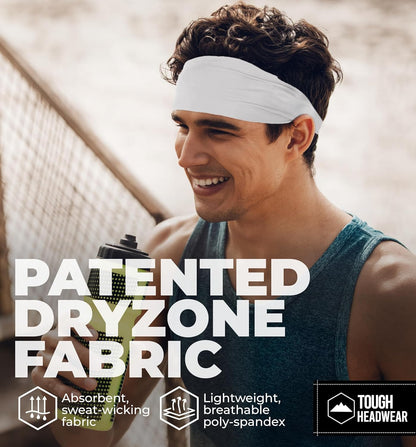 Tough Headwear Mens Headband | Sweat Headbands for Men Women Working Out Running Sports – Athletic Sweat Band Exercise