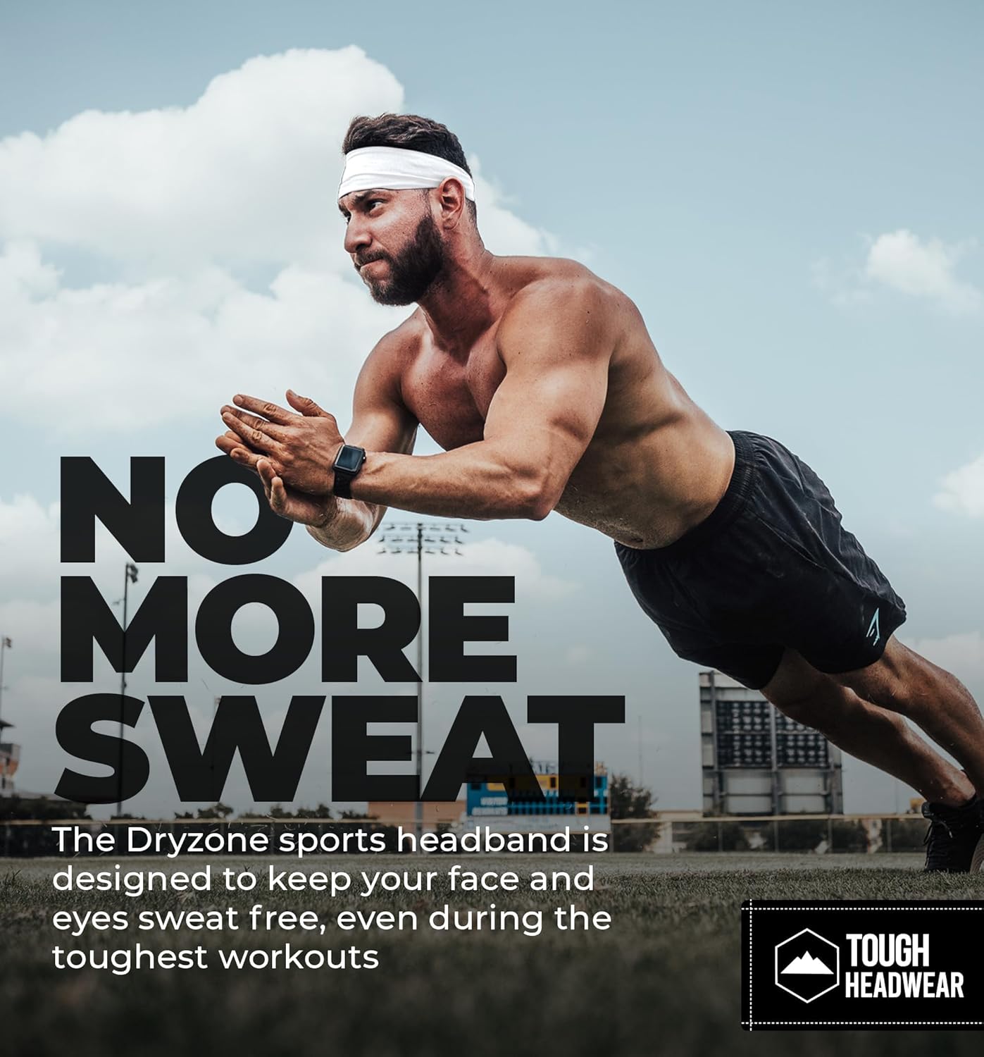 Tough Headwear Mens Headband | Sweat Headbands for Men Women Working Out Running Sports – Athletic Sweat Band Exercise