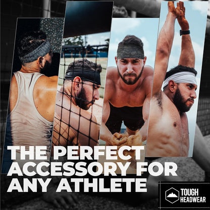 Tough Headwear Mens Headband | Sweat Headbands for Men Women Working Out Running Sports – Athletic Sweat Band Exercise