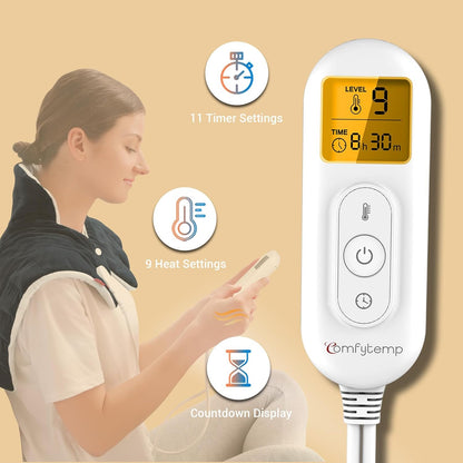 Heating Pad for Neck Shoulders Back, 2.6 Ib Weighted Heating Pad