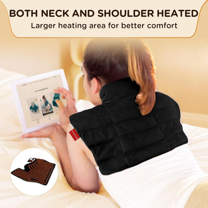Heating Pad for Neck Shoulders Back, 2.6 Ib Weighted Heating Pad