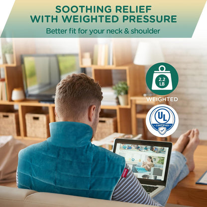 Heating Pad for Neck Shoulders Back, 2.6 Ib Weighted Heating Pad